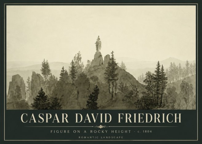 Caspar David Friedrich Figure on a Rocky Height No6 - Juliste