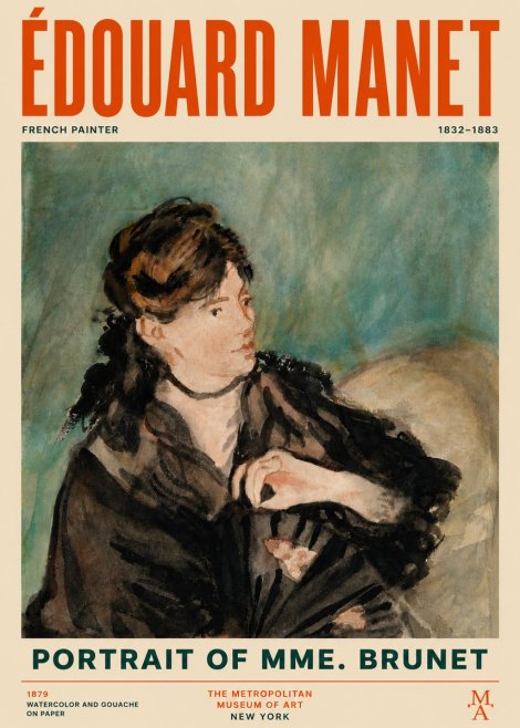 Édouard Manet Portrait of Mme. Brunet No5 - Juliste