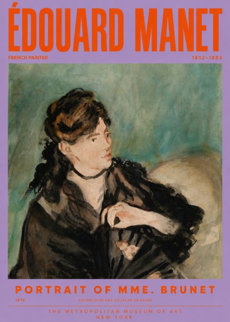 Édouard Manet Portrait of Mme. Brunet No6 - Juliste
