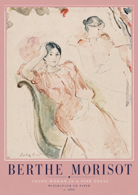 Berthe Morisot Young Woman in a Pink Dress II No4 - Juliste