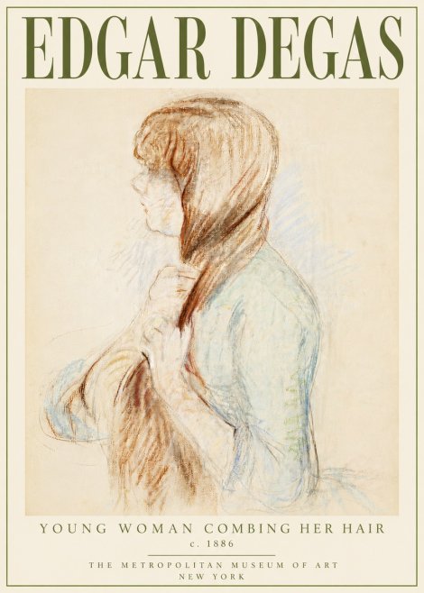 Edgar Degas Young Woman Combing Her Hair No4 - Juliste