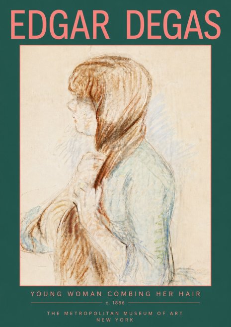 Edgar Degas Young Woman Combing Her Hair No5 - Juliste