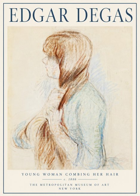 Edgar Degas Young Woman Combing Her Hair No6 - Juliste