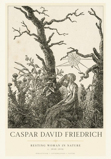 Caspar David Friedrich Resting Woman in Nature No1 - Juliste