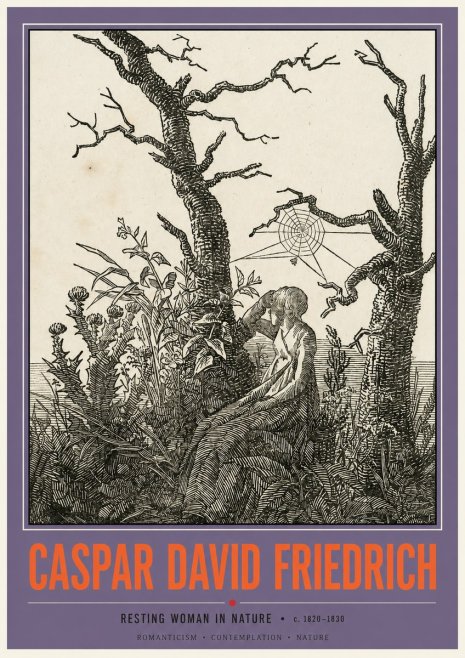 Caspar David Friedrich Resting Woman in Nature No2 - Juliste