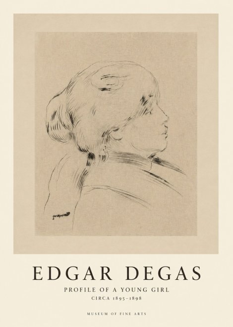 Edgar Degas Profile of a Young Girl No1 - Juliste