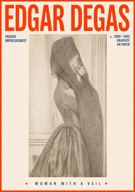 Edgar Degas Woman with a Veil No4 - Juliste
