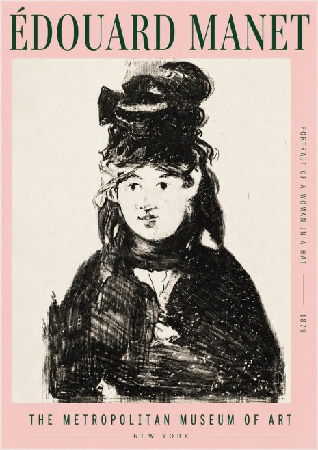 Édouard Manet Portrait of a Woman in a Hat No3 - Juliste