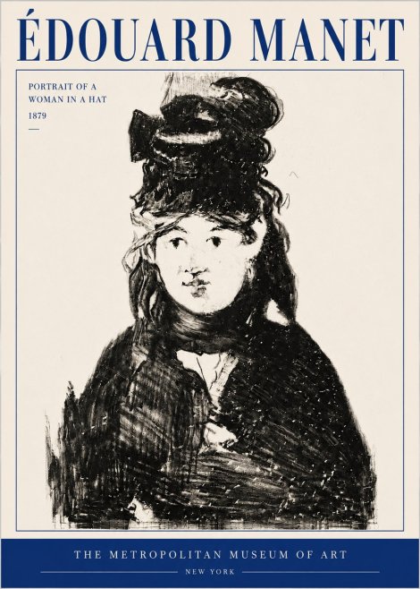 Édouard Manet Portrait of a Woman in a Hat No4 - Juliste
