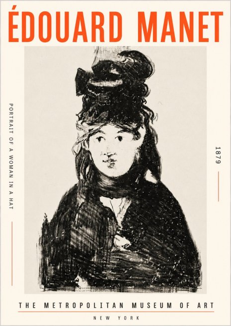 Édouard Manet Portrait of a Woman in a Hat No5 - Juliste