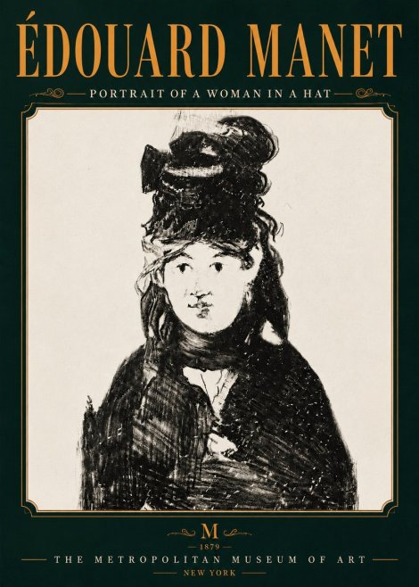 Édouard Manet Portrait of a Woman in a Hat No6 - Juliste