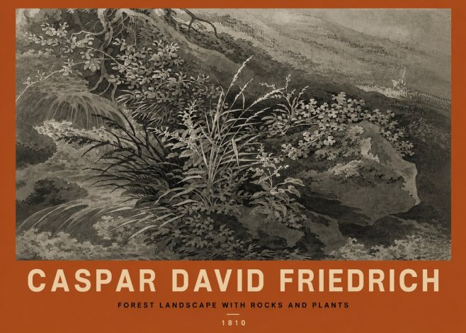 Caspar David Friedrich Forest Landscape with Rocks and Plants No2 - Juliste