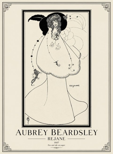 Aubrey Beardsley Rejane I No1 - Juliste