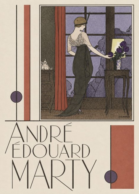 André Édouard Marty Lady at the Window with Roses No3 - Juliste