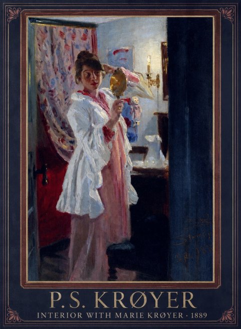 P.S. Krøyer Interior with Marie Krøyer No1 - Juliste