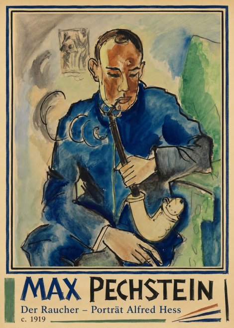 Max Pechstein Der Raucher – Porträt Alfred Hess No2 - Juliste