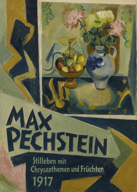 Max Pechstein Stilleben Mit Chrysanthemen Und Früchten No3 - Juliste