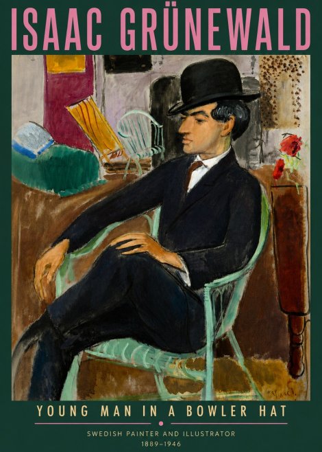 Isaac Grünewald Young Man in a Bowler Hat No3 - Juliste