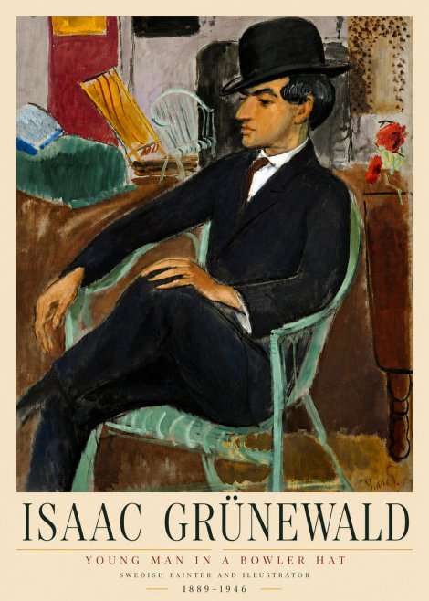 Isaac Grünewald Young Man in a Bowler Hat No4 - Juliste