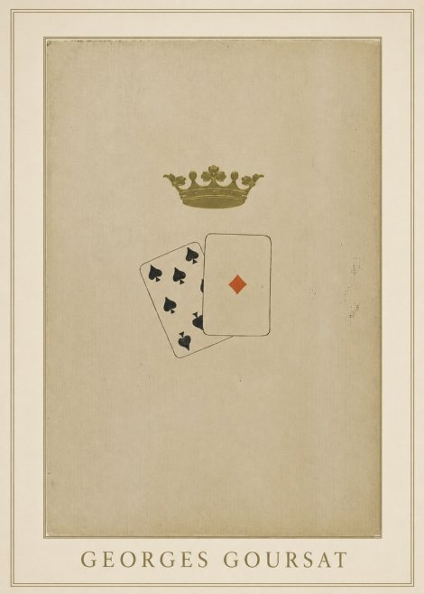 Georges Goursat Crown and Playing Cards No3 - Juliste