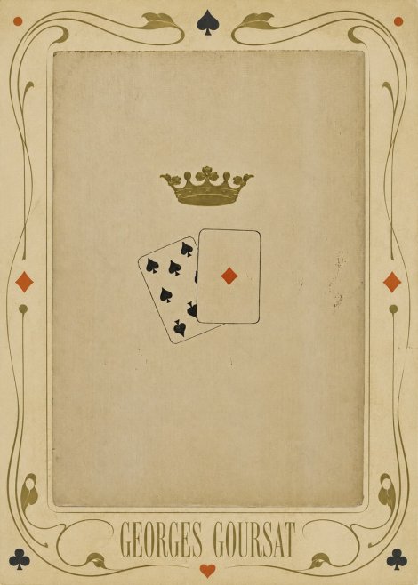 Georges Goursat Crown and Playing Cards No5 - Juliste