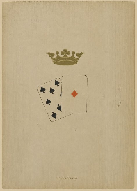 Georges Goursat Crown and Playing Cards No6 - Juliste