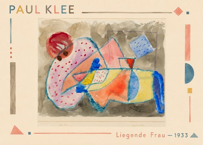Paul Klee Liegende Frau - 1933 No1 - Juliste
