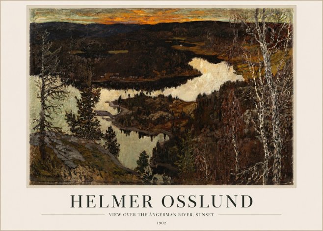 Helmer Osslund View over the Angerman River, Sunset No1 - Juliste