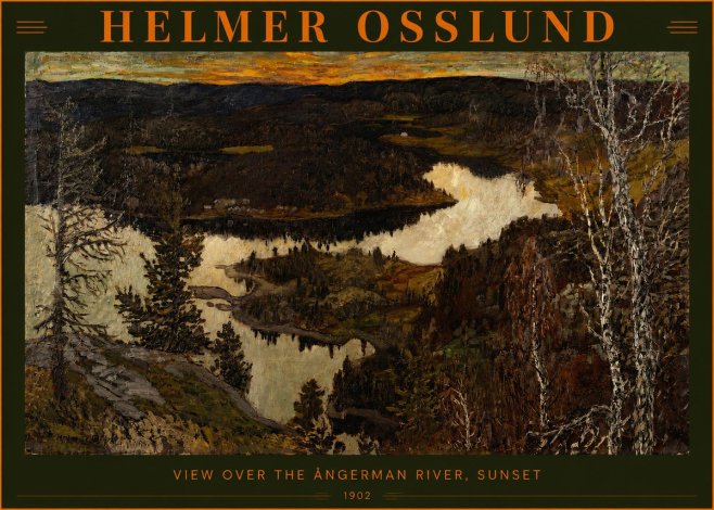 Helmer Osslund View over the Angerman River, Sunset No2 - Juliste