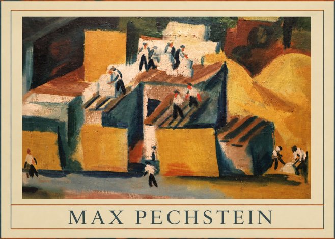 Max Pechstein Workers on Rooftops No5 - Juliste
