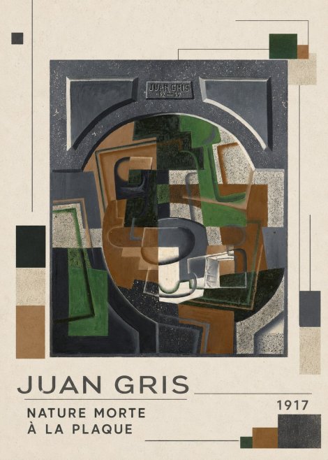 Juan Gris Nature Morte À La Plaque No5 - Juliste