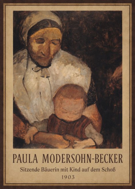 Paula Modersohn-Becker Sitzende Bäuerin Mit Kind Auf Dem Schoß No1 - Juliste
