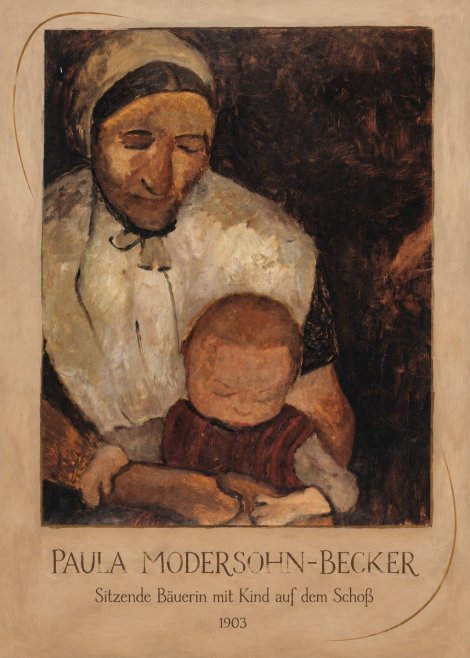 Paula Modersohn-Becker Sitzende Bäuerin Mit Kind Auf Dem Schoß No4 - Juliste