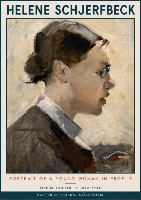 Helene Schjerfbeck Portrait of a Young Woman in Profile No3 - Juliste