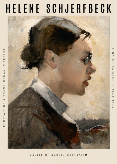 Helene Schjerfbeck Portrait of a Young Woman in Profile No4 - Juliste