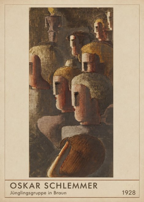 Oskar Schlemmer Jünglingsgruppe in Braun No1 - Juliste