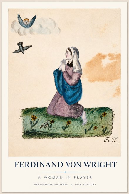 Ferdinand von Wright A Woman in Prayer No1 - Juliste