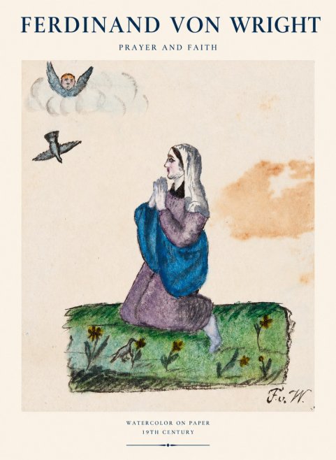Ferdinand von Wright A Woman in Prayer No2 - Juliste