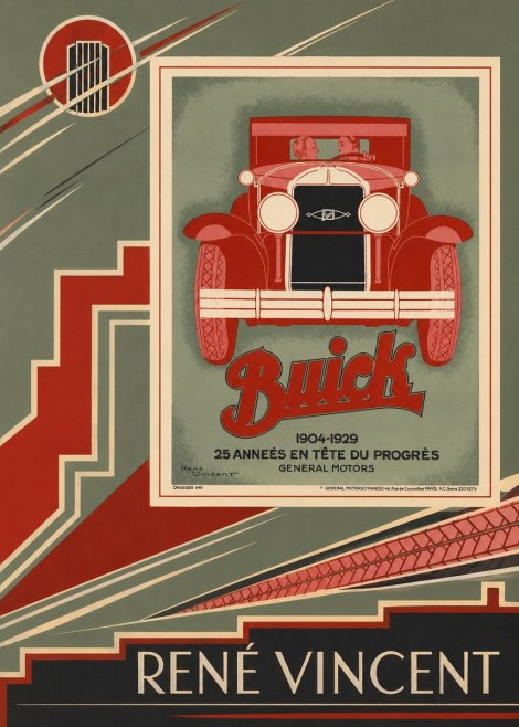 René Vincent Buick - 25 Années En Tête Du Progrès No2 - Juliste