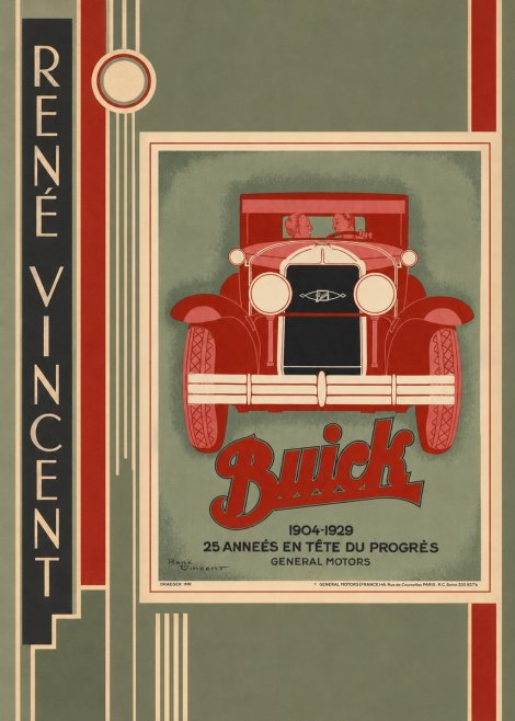 René Vincent Buick - 25 Années En Tête Du Progrès No3 - Juliste