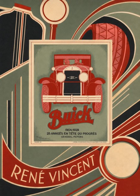 René Vincent Buick - 25 Années En Tête Du Progrès No6 - Juliste