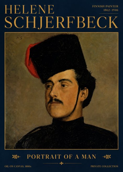Helene Schjerfbeck Portrait of a Man II No4 - Juliste
