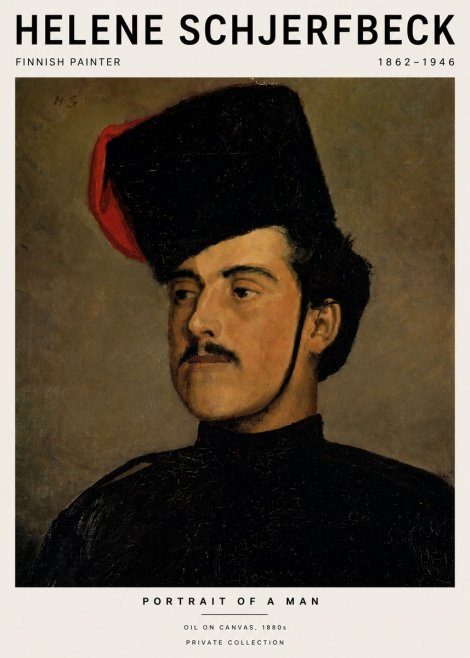 Helene Schjerfbeck Portrait of a Man II No6 - Juliste