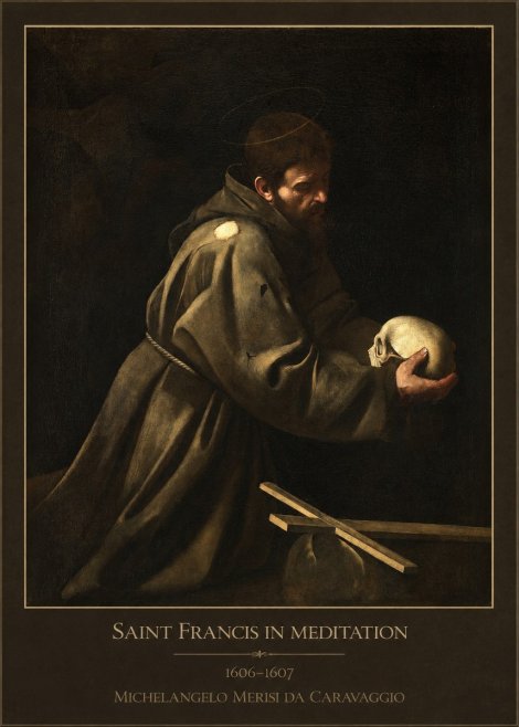 Michelangelo Merisi da Caravaggio Saint Francis in Meditation I No1 - Juliste