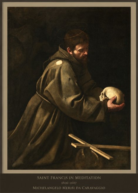 Michelangelo Merisi da Caravaggio Saint Francis in Meditation I No6 - Juliste