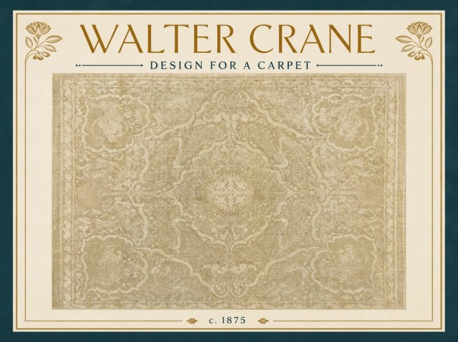Walter Crane Design for a Carpet No5 - Juliste