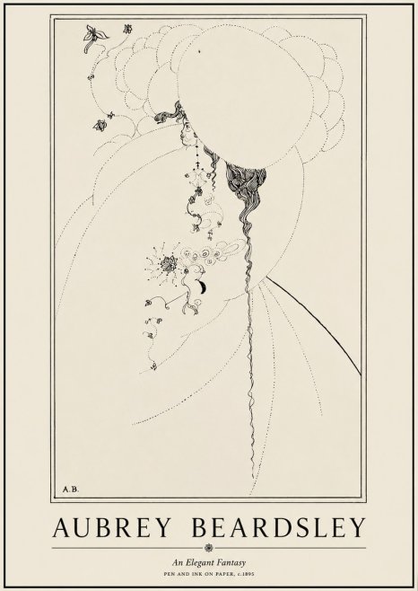 Aubrey Beardsley An Elegant Fantasy No1 - Juliste