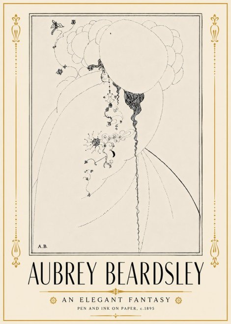 Aubrey Beardsley An Elegant Fantasy No5 - Juliste