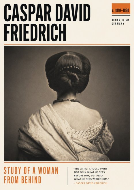 Caspar David Friedrich Study of a Woman from Behind No6 - Juliste
