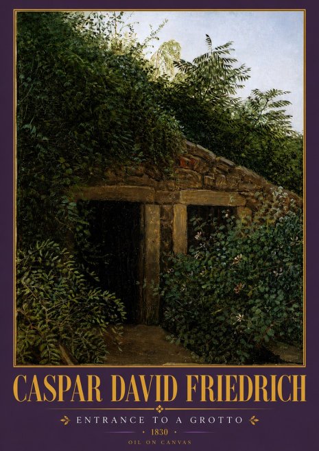Caspar David Friedrich Entrance to a Grotto No5 - Juliste